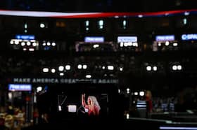 Rep. Marjorie Taylor Greene (R-Ga.) speaks during the Republican National Convention on Monday in Milwaukee.